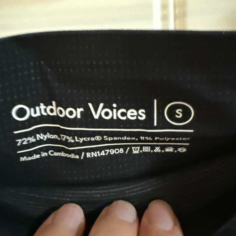 Outdoor Voices Athletic‎ Leggings Black Heather Blue Side Panel Size S